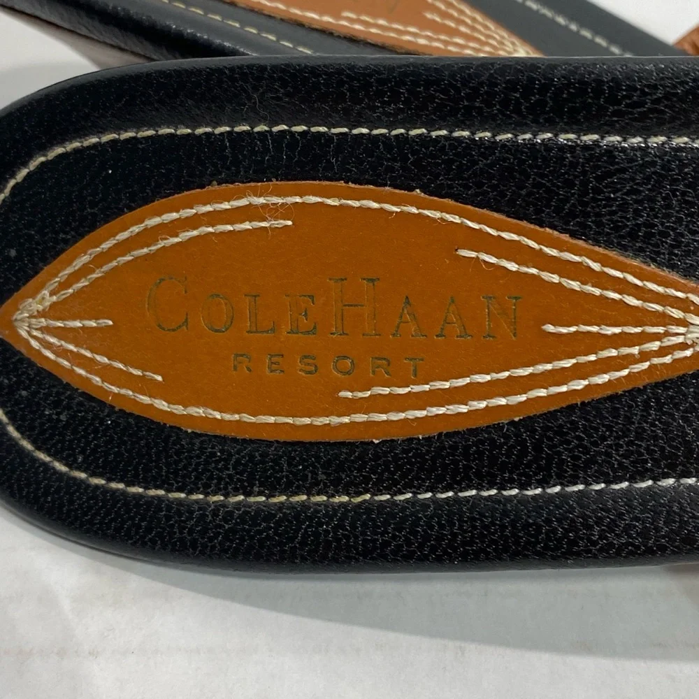 Cole Haan Brown Leather Slide Sandals